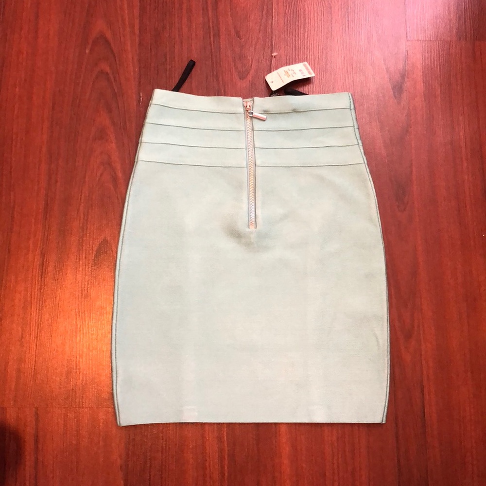 Turquoise bandage high waist bebe skirt
